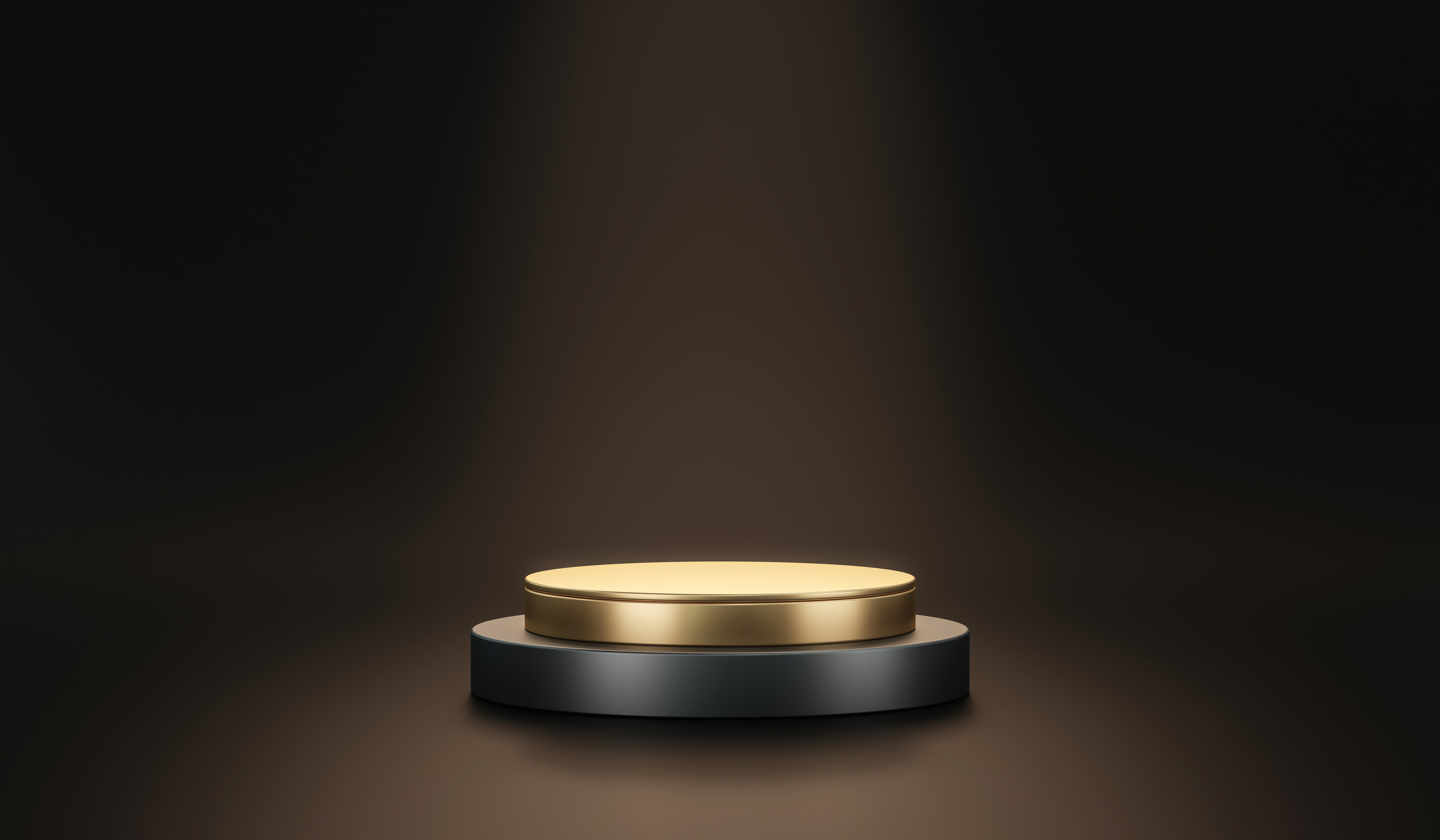 Empty gold black podium 3d background pedestal stand