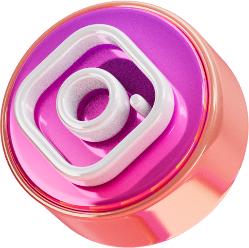 Instagram logo 3d social media icon cutout